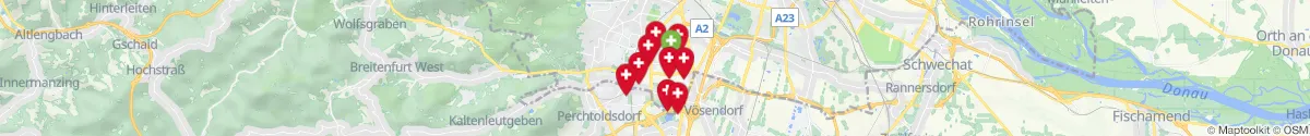 Kartenansicht für Apotheken-Notdienste in der Nähe von Neuerlaa (1230 - Liesing, Wien)